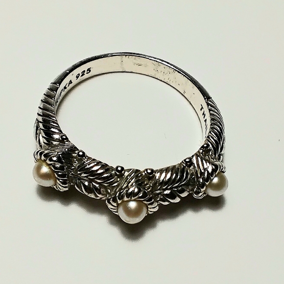 Judith Ripka Jewelry - Judith Ripka Mini Pearl Ring 925 Silver Sz 10